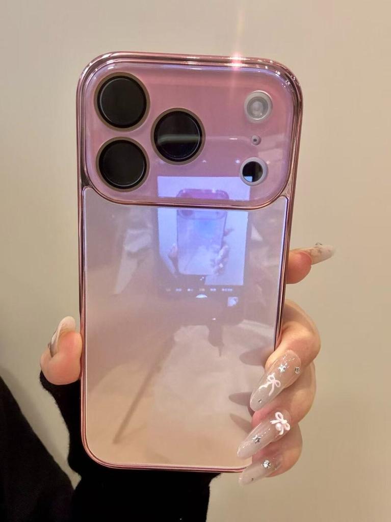 Tempered Glass Glossy Case for iPhone 17 16 15 Plus 14 13 12 Pro Max Plating Bumper Shockproof Hard Back Lens Cover Funda