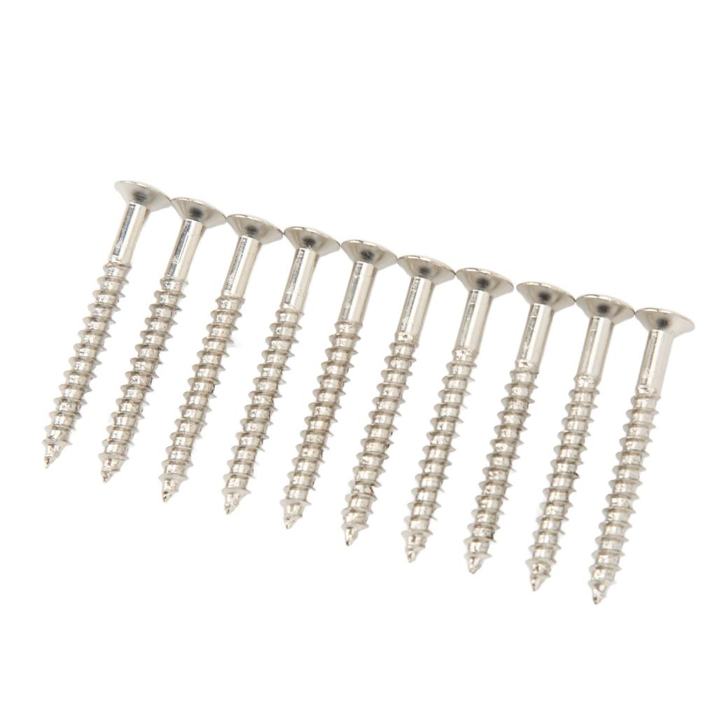 10 Pcs Guitar Neck Mounting Screws Iron Rustproof Corrosion Resistance Sturdy Neckplate Assembly Screw