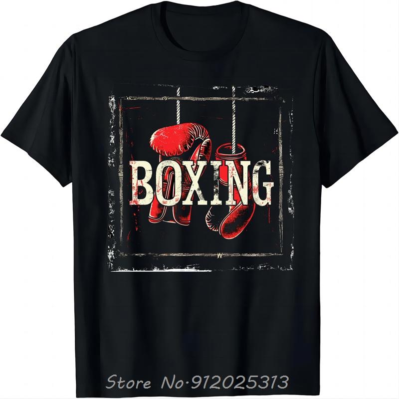 Boxing Enthusiasts Tee Classic Red Gloves Design T Shirt Graphic T Shirts Vintage T Shirt Streetwear Ropa Hombre Unisex Clothes