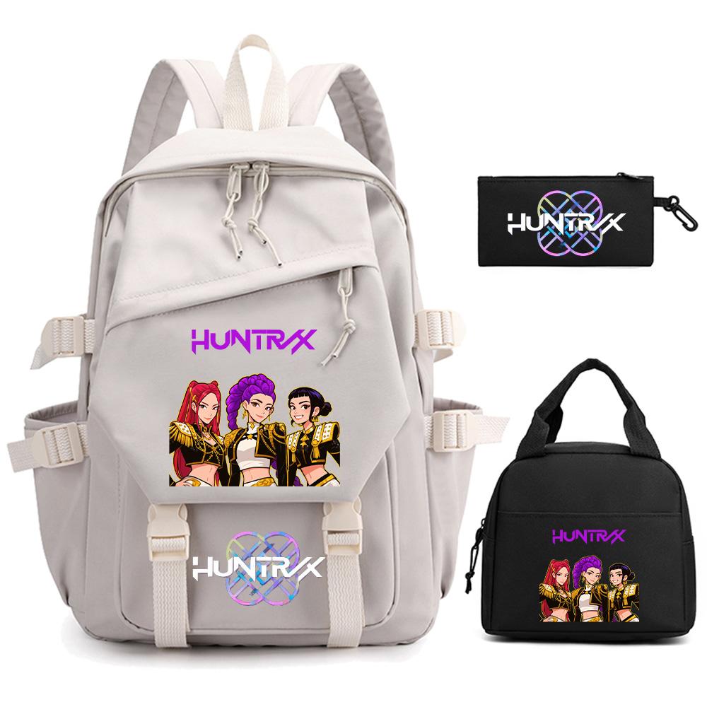 3 Stück/Set Cartoon Kpop Dämonenjäger Bedruckter Rucksack für Teenager Kinder Schüler Große Kapazität Schultasche Mädchen Geschenk Frauen wasserdichte Reisetasche