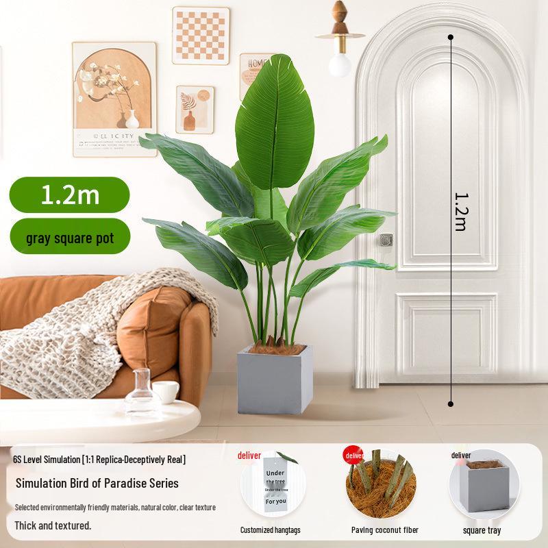 Large Artificial Traveler's Palm and Bird of Paradise Potted Tree for Indoor Decoration