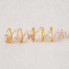 6Pcs Hook Piercing Flower Butterfly Earrings Copper Crystal Ear Studs Zircon Earring Set  Party