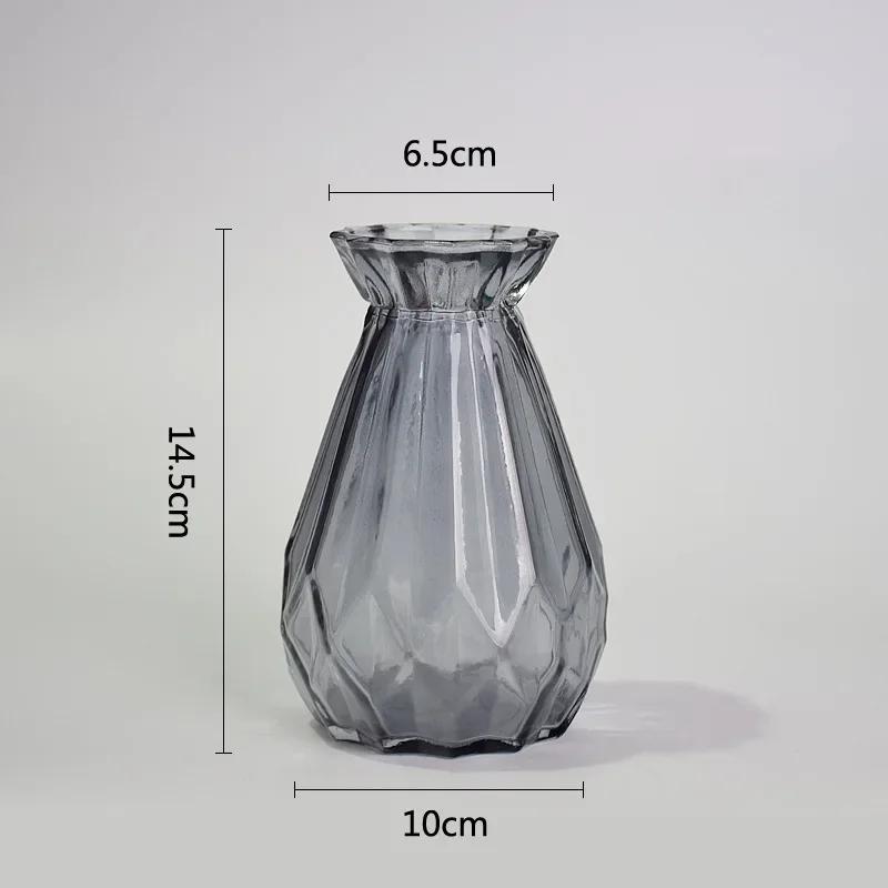 Váza ve tvaru diamantu, domácí dekorace, květina, váza v severském stylu, skleněný květináč, dekorace vázy pro domácí kancelář, suchá květinová váza