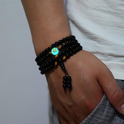 6/8 mm Dragon Black Buddha Beads Armband och armband Handgjorda smycken Etniska glödande i mörkret