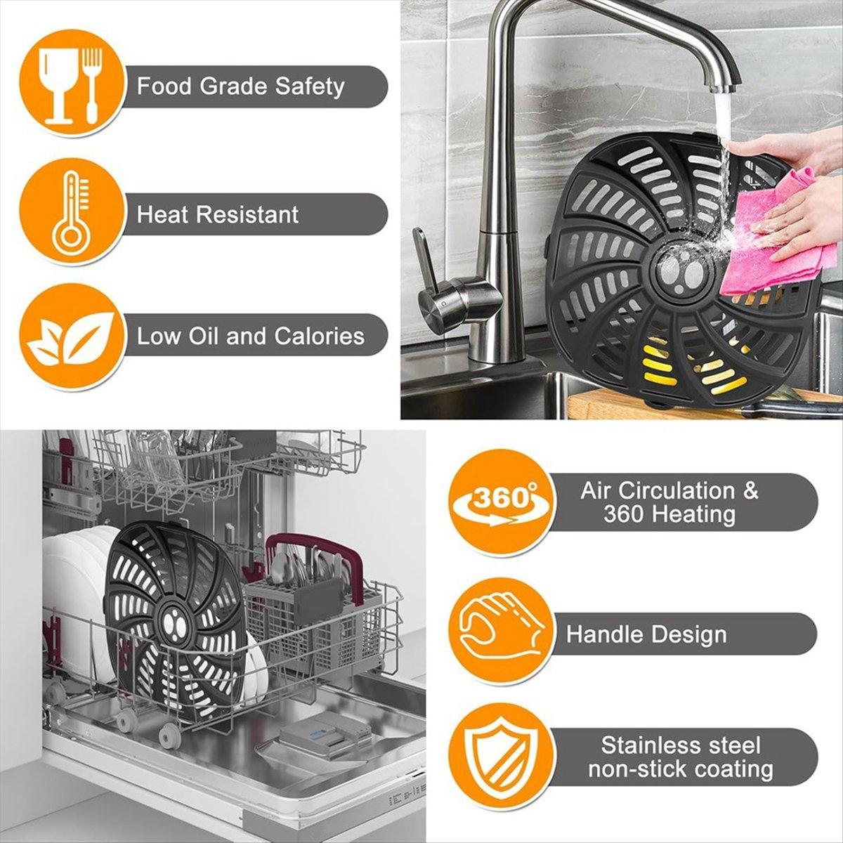 

BHBL Air Fryer Grill Pan for GAF716 GAF798 7QT Air Fryer, Nonstick Air Fryer Replacement Parts Accessories Rack Tray China Mainland