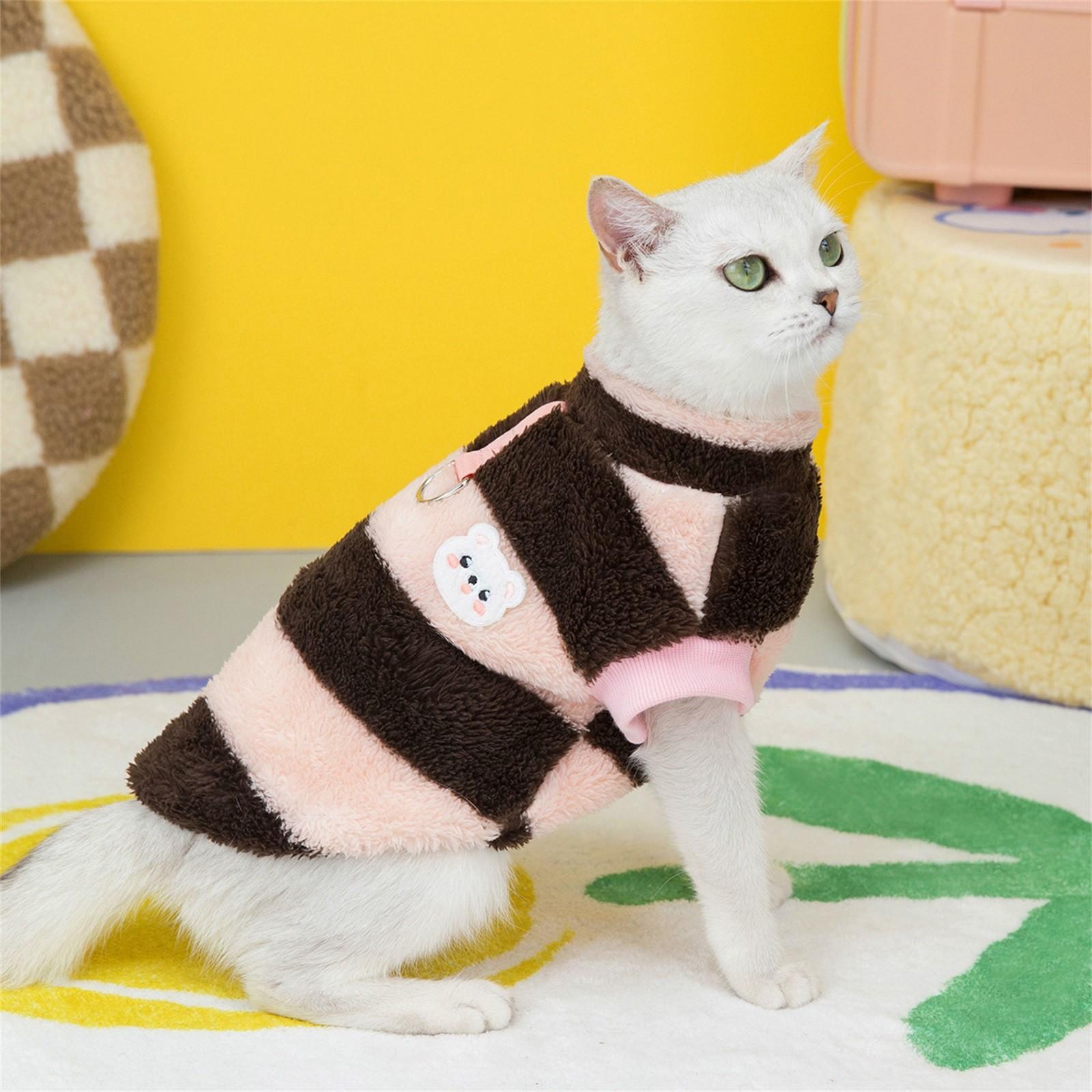 

Новая и зимняя одежда свитер для домашних животных вязание для маленьких и средних собак S коричневый