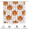Cute Cartoon Giraffe Shower Curtain For Children'S Bathroom Decor White Background With Red Hearts Pattern Made In China (White)
