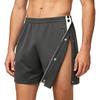 Herren Abreißbare Sportshorts Seiten mit Druckknöpfen Einfach anzuziehen Elastischer Bund Freizeithosen Adaptive Kleidung