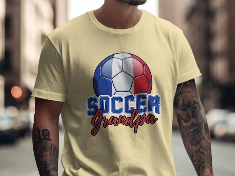 French Soccer Grandpa T-Shirt, Grandfather Football Fan Tee, World Cup Game Day Apparel, Papa Gift Idea, European Football Shirt S