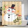 Tuniu Cute Snowman Bathroom Shower Curtain Set Waterproof Fabric Decor Farmhouse Holiday Vibes Festive Winter Theme Charming Hol