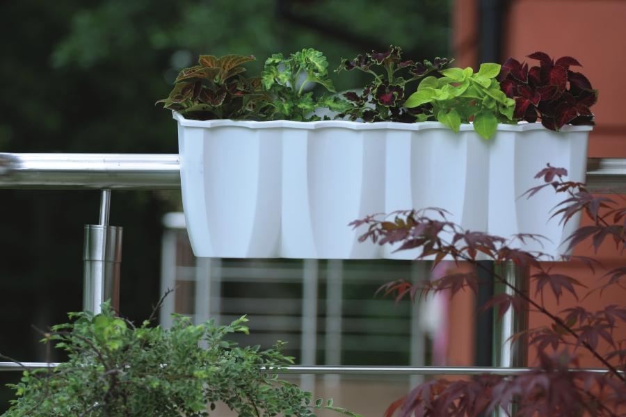 CROWN DCRO600 Railing Flowerpot | White