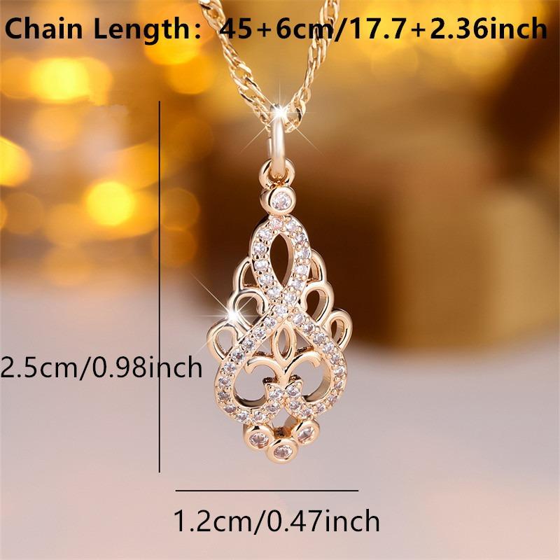 1Hollow Flower Necklace Flower Pendant Bridal Wedding Bohemian Style Jewelry Valentine's Day Gift