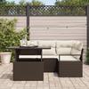 Ensemble de canapé de jardin 5 pièces en poly rattan marron, Canapé de jardin 2 places en poly rattan marron 3348814