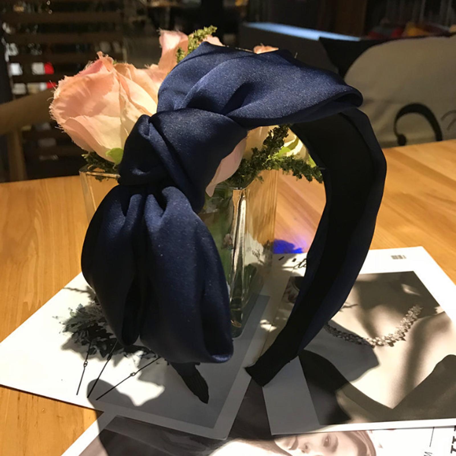 

PROLY Новая Мода Аксессуары для Волос Боковой Узел Широкий Бант Повязка на Голову Однотонная Повседневная Повязка Для Взрослых Тюрбан