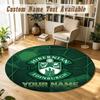 שטיח עגול שם מותאם אישית דוגמת Hibernian FC שטיח מונע החלקה עיצוב רצפת בית
