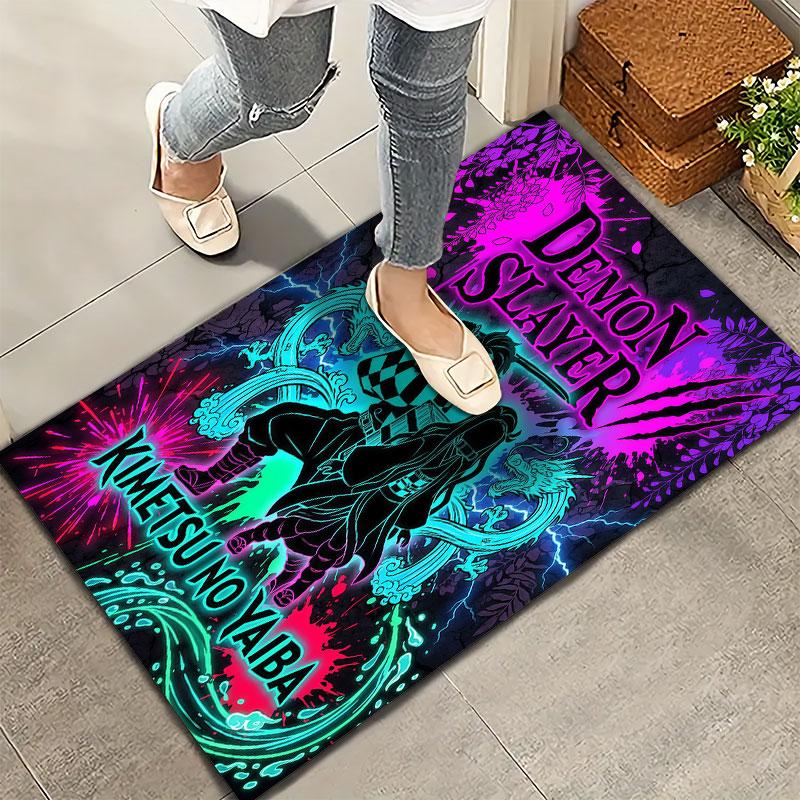 Tappeto Demon Slayer per Soggiorno Camera da Letto Casa Decorazione Divano Gioco Bambini Tappetino Antiscivolo per Pavimento