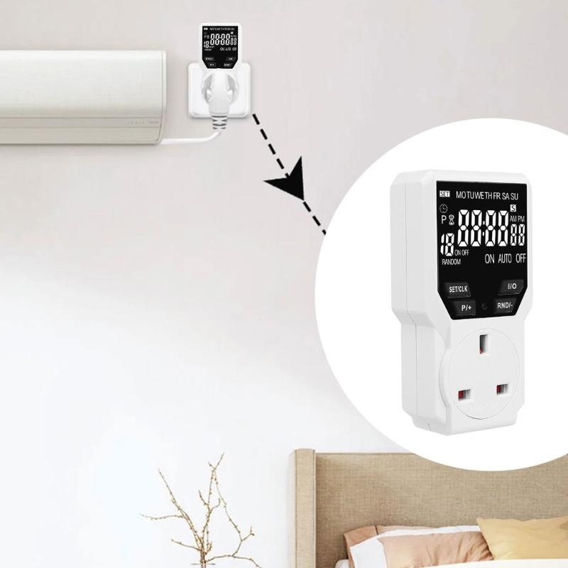 British Standard Large Screen Display Programmable Outlet with Multiple Timing Picks Suitable for Home & Office Use