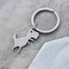 Building Block Dinosaur Stainless Steel Keychain Cute Cartoon Style Fashion Bag Pendant Practical Durable Daily Keyring