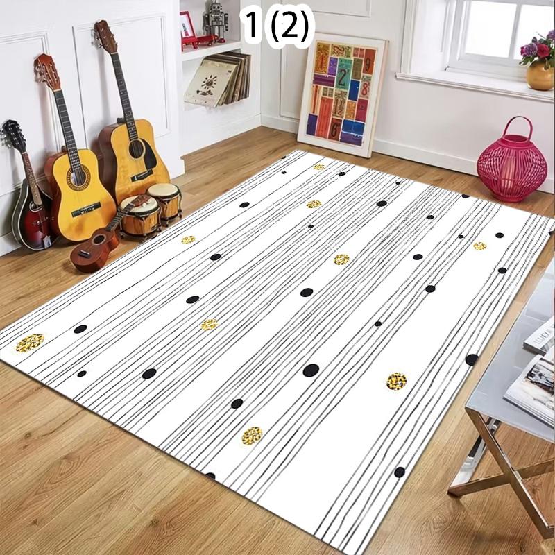 2D Modern Minimalist Striped Rectangular Carpet Colorful Geometric Decorative Area Rug for Living Room Bedroom Home Decor
