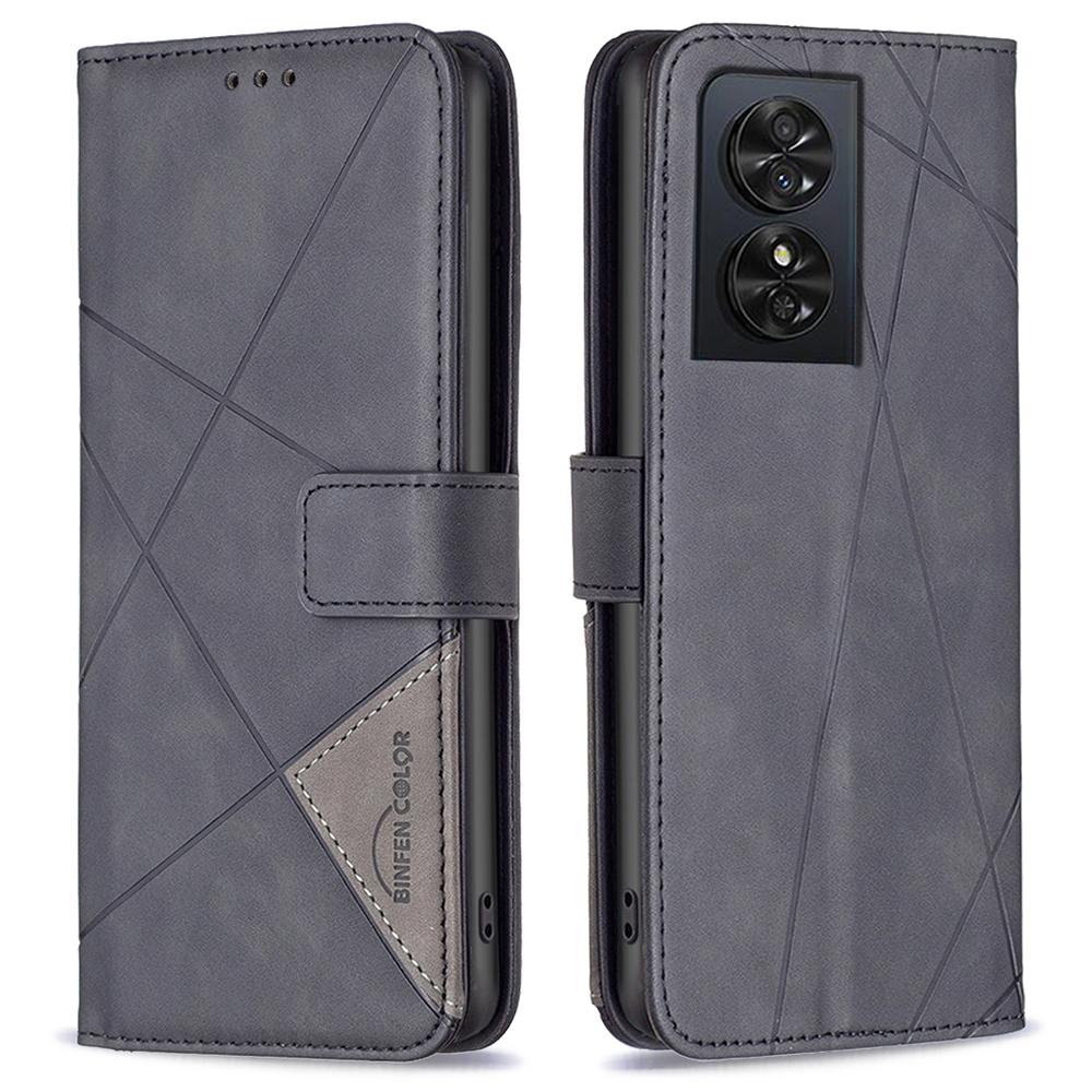 BINFEN COLOR Für TCL 50 SE Handyhüllen Brieftasche Ständer Geometrie Geprägte Lederhülle