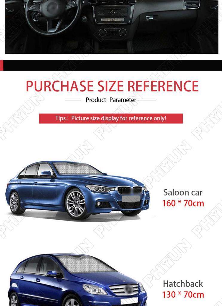 Car Sunshade Front Window Shade Cover Universal For Hatchback Window Windshield