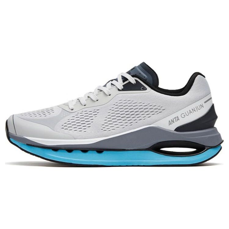 ANTA Men GUANJUN Professional Cushioning Breathable Running Shoes Light Grey Blue 112315561A-3 45