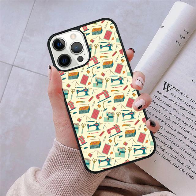 Nähmaschinenmuster Handyhülle Abdeckung Für iPhone 17 Air 16 15 14 Plus apple 16 11 12 13 Pro Max Hülle