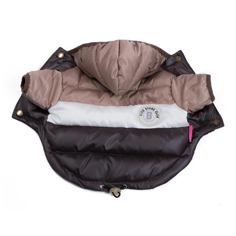 

Waterproof Pet Dogs Down Jacket Winter Dog Clothes Puppy Coat French-Bulldog Pug Clothing For Small Large Dogs Chihuahua Yorkies S Chest 26-30cm коричневий