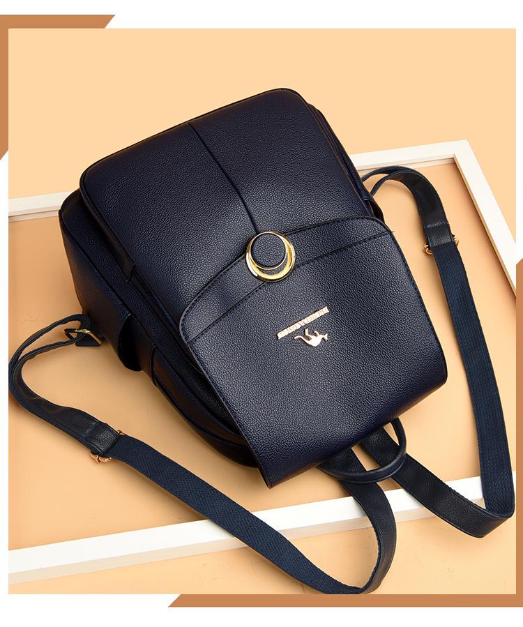Stylish 2024 Korean Soft Leather Backpack: Versatile, Large-Capacity Travel & School Bag for Women.