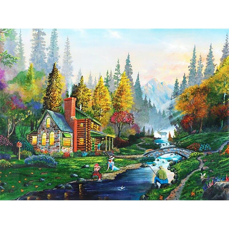 New 5D DIY Diamond Painting Spring Landscape Diamond Embroidery Cross Stitch Full Round Drill Home Decor Manual Art Gift