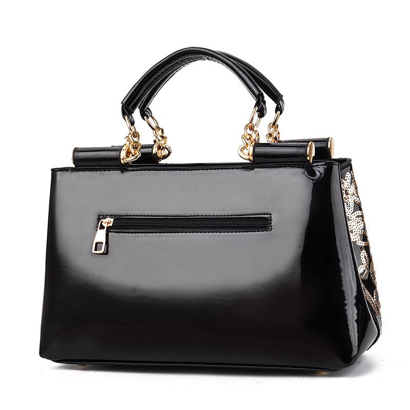 Borsa da Sposa Laccata Lucida 2025 - Stile Europeo e Americano, Borsa a Spalla/Crossbody di Grande Capacità