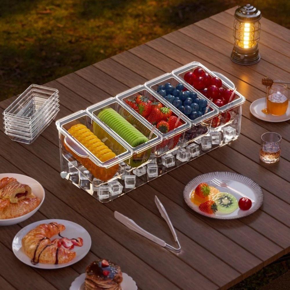 Organizer Picnic Food Box with Lid Storage Boxes Salad Box Fruit Preservation Box Outdoor