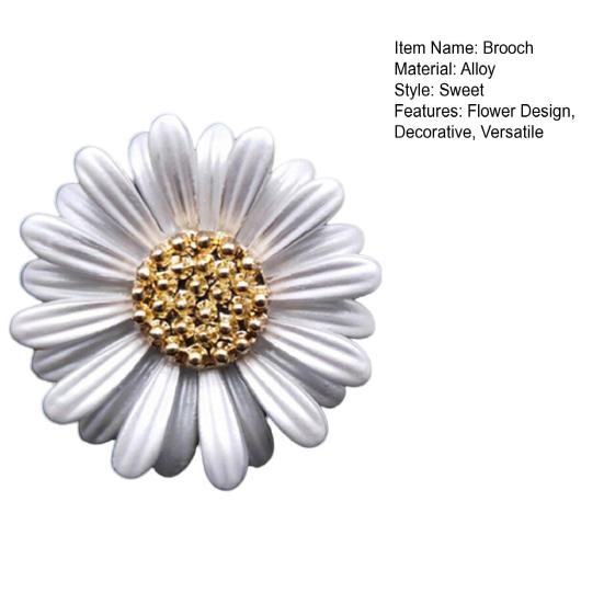 Women Brooch Sparkling Rhinestones Chrysanthemum Shape Lapel Pin Suits Coats Bags Scarves Badge Versatile Accessory