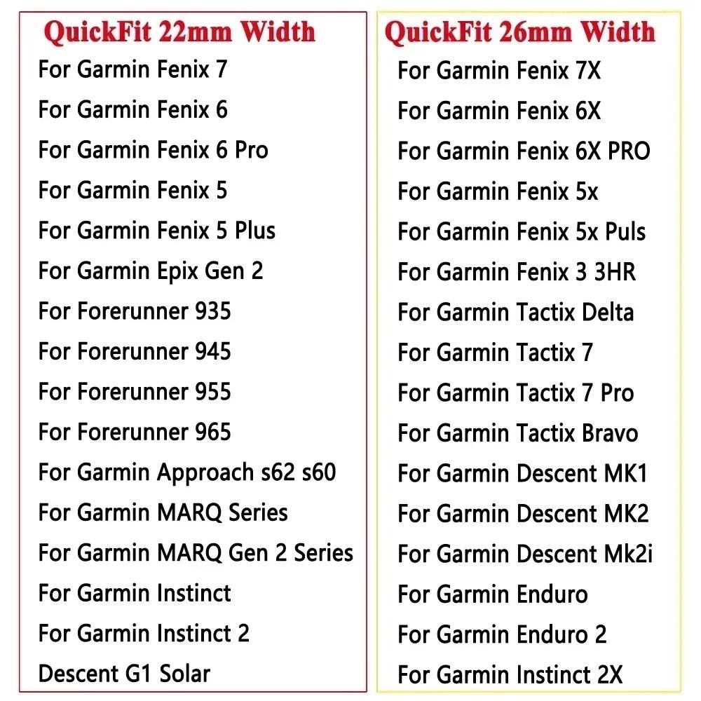 26mm 22mm Für Garmin Fenix 7X 7 Pro 6 6X Pro 5X 5 Plus Saphir Solar Uhrenarmband Armband Schnellverschluss Silikonband Armband