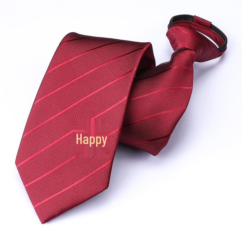 Men's Korean Style Zipper Striped No-Tie Professional Wedding Tie