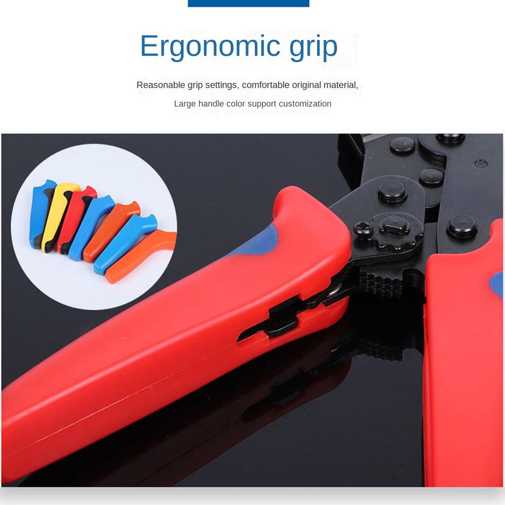 Wire Crimper Crimping Tool with Ratchet Mechanism Adjustable Pressure Ergonomic Handle for Auto Wire Terminals