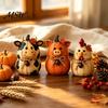 Decorative Wooden Tabletop Accents 3PCS Rustic Autumn Harvest Ornaments, Animal Designs Retro Vintage Distressed Wood Crafts Farmhouse Crafts,