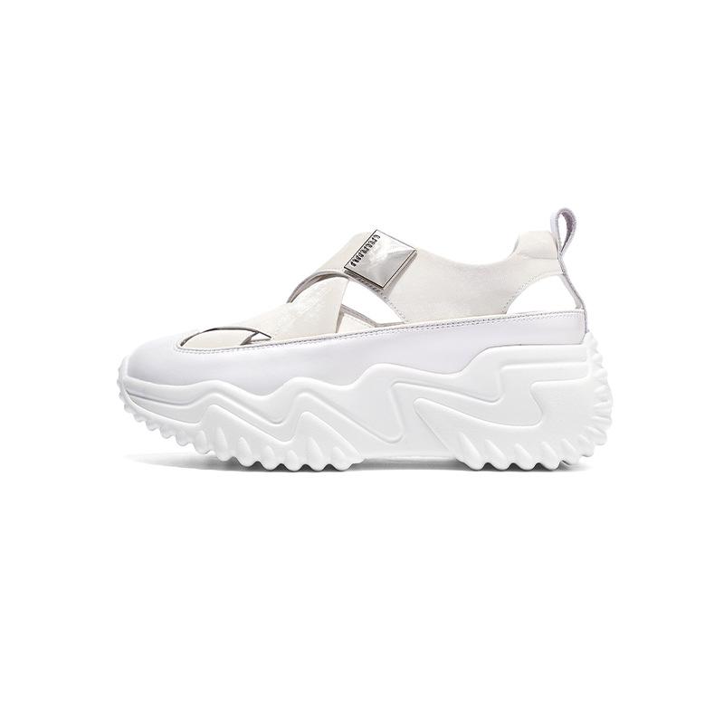 

Baotou sports style sandals women s 2025 summer new fashion casual breathable muffin thick-soled casual dad shoes tide 40 белый