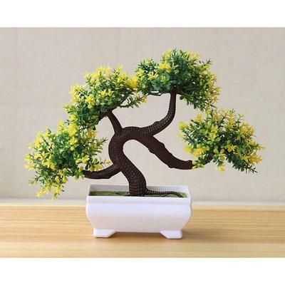 1 vnt. dirbtinė bonsai gėlė su dizainerio vazonu | Realistiškai atrodanti - Nereikalaujanti priežiūros | Maži augalai namų dekorui