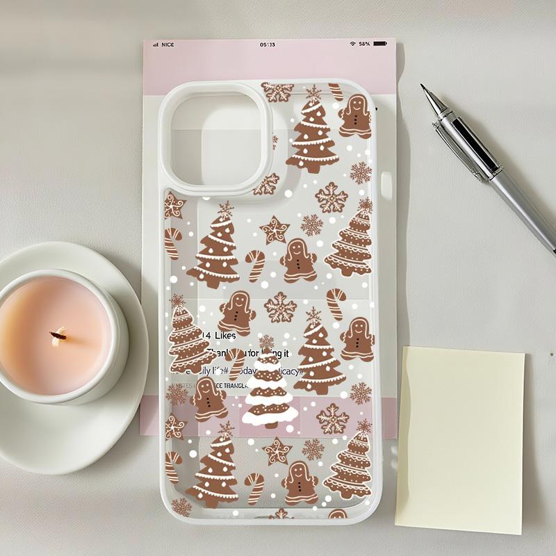 

Cartoon Christmas Tree Snowman Phone Case For iPhone 14 16 15 17 Pro Max XS 13 11 12Mini X XR 7 8Plus Cute Clear Hard Cover Capa For iPhone 11 Pro