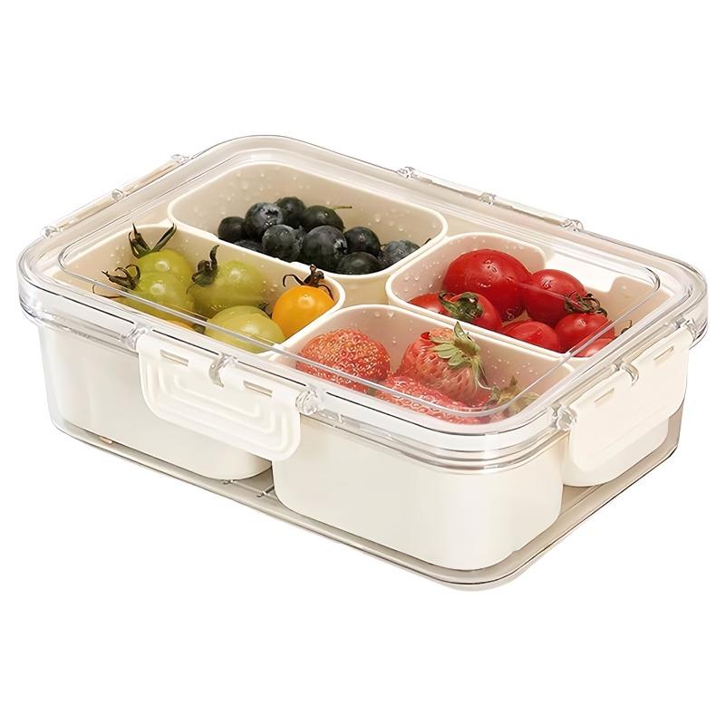 8 Grids unterteilt Serviertablett Aufbewahrungsbox Küche tragbare Unterformat Gewürz Trennbox Frischhaltebox Snack Obst Lebensmittel Box