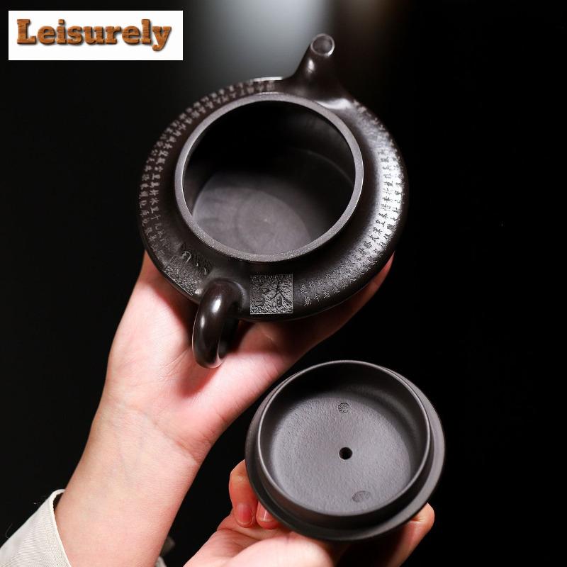 230 ml Yixing Fialové hliněné čajové konvice Umělci Ručně vyráběná konvička Raw Ore Dahongpao Konvice na redukci praženého bahna s infuzérem Čajová sada Zisha