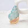 Fashion Drop Oil Light Blue Conch Brooch All-match Refined Breastpin for Girls Ladies