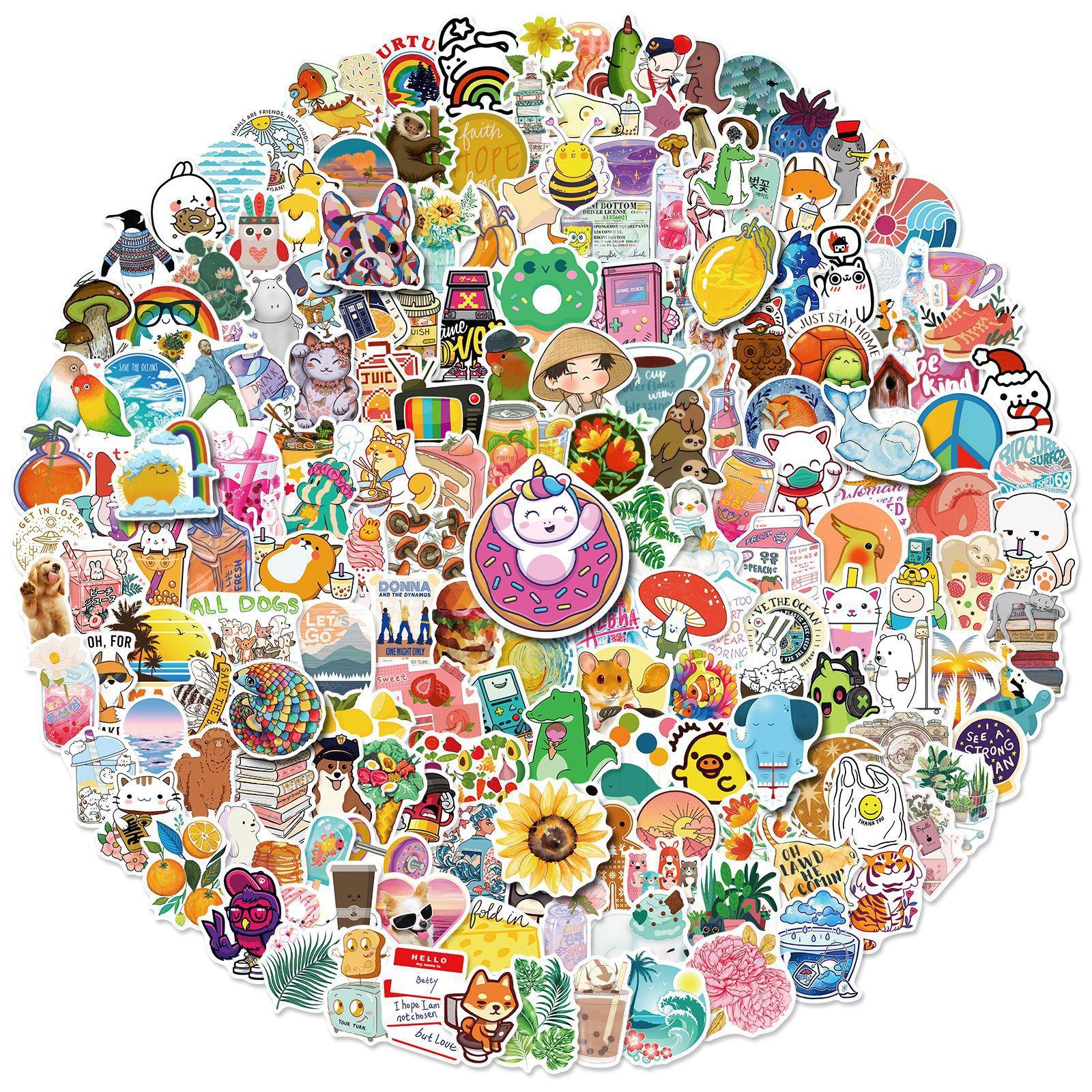 

200 Ins Small Fresh Outdoor Cute Cartoon Sticker Skateboard Guitar Suitcase Waterproof Sticker