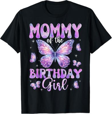 Mommy Of The Birthday Girl Butterfly Family Matching T-Shirt Mens Womens Tees Top  Unisex T-Shirt Mens Womens Tees Top
