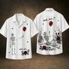 Men's Casual Halloween Print Short Sleeve Neck Shirt, Lightweight and Breathable