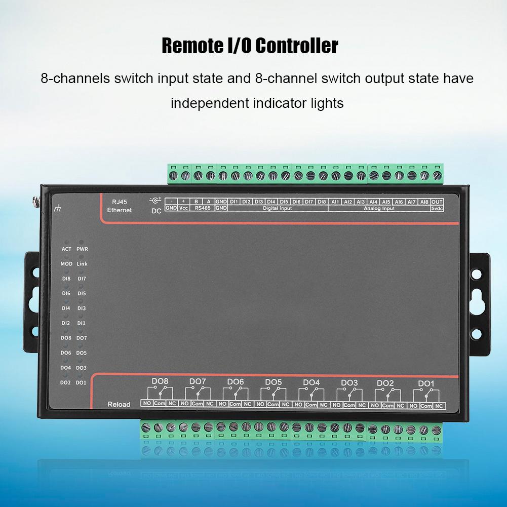 Jeanoko Ethernet Controller Remote Remote I/O Relay Controller 8 Ports I/O Relay Controller with Serial Wiring Cable Jeanoko Ethernet Controller Remote Remote I/O Relay Controller 8 Ports I/O Relay Controller with Serial Wiring Cable