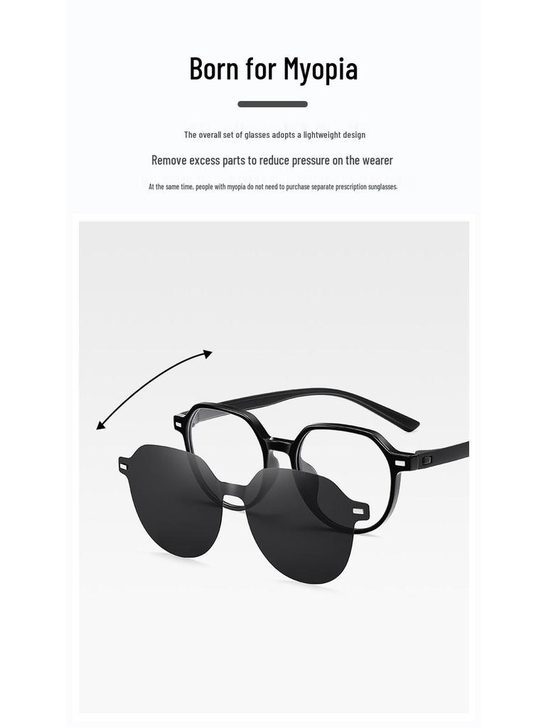 Gafas de Sol Unisex Magnéticas Polarizadas de Doble Vía: Set Clip-on Compatible con Graduación para Miopía