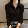 Women's Spring and Autumn Long-sleeved Loose Button Shirt Ladies Business Comfortable Solid Blouse