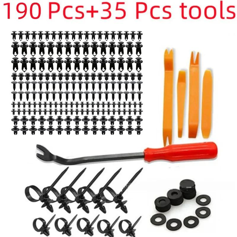 835 Car Push Retainer Black Nylon Fastener Clips in Plastic Box for GM Ford Lexus Honda Chrysler Mazda Nissan Jeep Ford